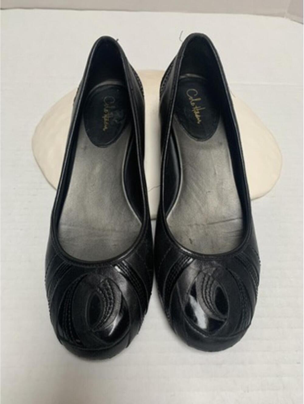 Cole Haan Black Leather Ballet Flats Woman Size 7.5 Shoe